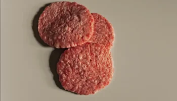 Ultra-processed beef burger meal high in fats and additives